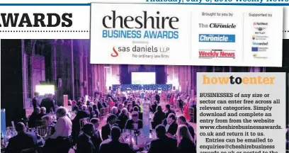  ??  ?? Chester Cathedral will host the Cheshire Business Awards gala ceremony on October 12