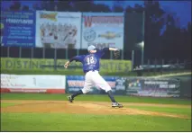  ?? PHOTO BY BERT HINDMAN ?? Blue Crabs pitcher Brian Burres started on the mound in the Freedom Division’s 3-1 victory over the Liberty Division on Wednesday night in the Atlantic League All-Star baseball game at Clipper Magazine Stadium in Lancaster. The left-hander pitched one...