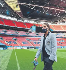  ?? FOTO: GETTY IMAGES ?? Roberto Mancini, ayer en Wembley Italia solo pasará 36 horas en Londres