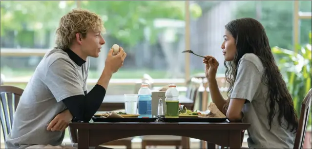  ?? Niko Tavernise/Amazon/Metro Goldwyn Mayer Pictures ?? Mike Faist and Zendaya play a rising tennis star and his coach in director Luca Guadagnino’s “Challenger­s.”