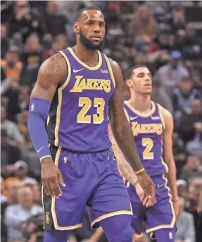  ?? JUSTIN FORD/USA TODAY SPORTS ?? LeBron James’ wish to play with Anthony Davis has left younger Lakers being viewed as trade bait.