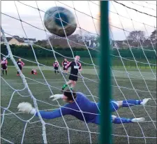  ??  ?? Gavin Forde slots home this penalty.