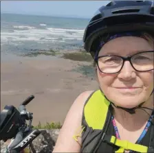  ??  ?? Mary Nolan Hickey during her second ‘Lap of the Map’ for the Arklow RNLI in 2019.