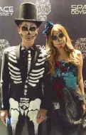  ??  ?? Erik Cua and Jam Chan as skeletons