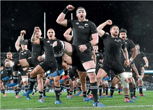  ?? GETTY IMAGES ?? The All Blacks, led by captain Kieran Read, perform ‘Ka Mate’ before the recent Bledisloe Cup test at Eden Park.