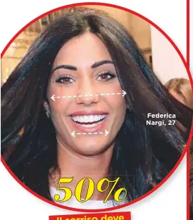  ?? Federica Nargi, 27 ?? Il sorriso deve occupare metà volto