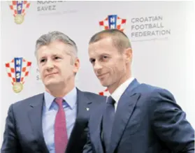  ??  ?? Davor Šuker i Aleksander Čeferin bit će zajedno na Kongresu Uefe