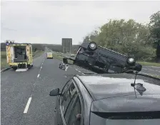 ??  ?? The scene of Thursday’s accident. Picture from Durham RPU
