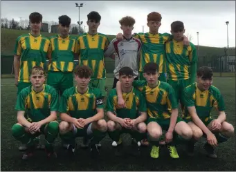  ??  ?? The St. Mary’s C.B.S. (Enniscorth­y) eleven before the semi-final in Monaghan.