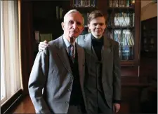  ??  ?? The late Aleck Crichton, who as a child met WB Yeats, pictured with his grandson the actor Michael Fish in Sligo in 2015.