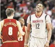  ?? Gary Coronado / Houston Chronicle ?? It appears likely that Dwight Howard will finish his third season in Houston rather than be traded.