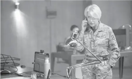  ??  ?? Helen Mirren in a scene from Eye in the Sky. Mirren says she chose to do the film over another, bigger movie. “I felt it was talking about an incredibly difficult subject in a very thoughtful and properly human kind of way.”