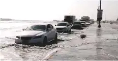  ??  ?? Kalba Road was closed in the direction of Fujairah on Mojnday. The other direction remained open to traffic.