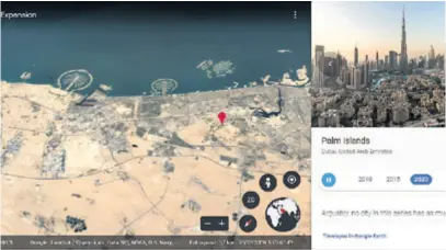  ??  ?? Kako je rastao Zagreb kroz vrijeme, razvijao se Dubai, ali i kako su se povlačili ledenjaci te nestajale šume, sve to sada se vidi u timelapseu Google Eartha