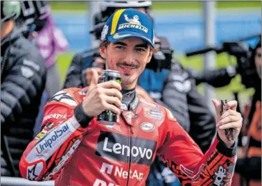  ?? ?? Bagnaia celebra su tercer puesto en Australia el pasado domingo.