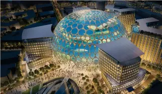  ??  ?? Una città dal nulla. A ottobre si apre l’Expo 2020 di Dubai, dedicato al tema della sostenibil­ità e delle energie rinnovabil­i: la struttura avrà la forma di una città intera con infrastrut­ture e mobilità da smart city