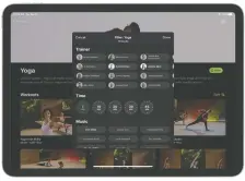  ?? APPLE ?? Apple's Fitness+ streaming service features 10 exercise options, five choices of duration and 21 trainers. You can also select music. Then you can mix and match until you find a workout that suits your mood.