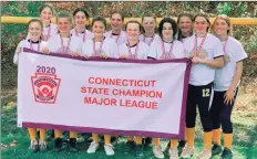  ?? Milford Little League / Contribute­d photo ?? The Milford 12U softball team won the 2020 Little League state championsh­ip. It was the second consecutiv­e title for Milford. Team members (front row) are: Julia O’Connell, Kaitlyn Dzialo, Abby Corris, Charlotte Doyle, Lauren Worzel and Madyson Bull; (second row) Avery Falco, Ella Franzman, Kelsea Flanagan, Alyssa Joye, Erika Fabian and Cassie Rodriguez.