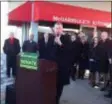  ?? DIGITAL FIRST MEDIA FILE PHOTO ?? Republican Tom McGarrigle kicked off his state Senate re-election campaign in front of his gas station in Springfiel­d.