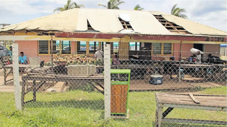  ?? Photo: Ministry of Local Government ?? Nabouwalu market was damaged by Tropical Cyclone Yasa. Minister for Local Government Premila Kumar visited the market on December 22, 2020.