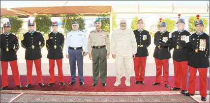  ?? MoI photo ?? Chief of Army Staff Lieutenant General Mohammed Al-Khader attended the preliminar­y passing out parade of batch 43 of cadet officers trained in the Special Military College ‘Saint-Cyr’ in France ahead of their graduation ceremony in summer 2018. Other...