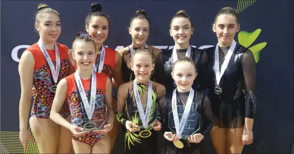  ??  ?? Gymstars Gymnastic Club members, back row, from left; Sadhbh O’Flaherty, Katelyn Bailey, Abby Mulligan, Alison Doyle amd Aoife Prunty. Front: Ellen O’Brien, Mair Williams and Eve Kinsella.