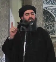  ?? FOTO: AP ?? Har du effektive oplysninge­r om, hvor IS-lederen Abu Bakr al-Baghdadi befinder sig lige nu, kan du måske blive 193 millioner kroner rigere. Det er den officielle amerikansk­e dusør for tip om verdens mest eftersøgte mand.