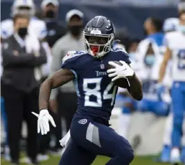  ??  ?? Corey Davis, who saw his career revived last season in Tennessee, signed the biggest contract for a wide receiver so far in free agency.