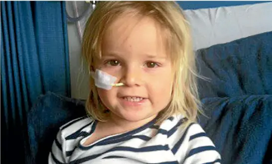  ??  ?? Two and a half year old Brya Bickford has been diagnosed with Acute Lymphoblas­tic Leukemia.