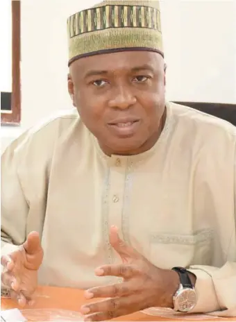  ??  ?? Saraki..... wants the Executive to respect the National Assembly