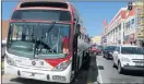  ?? Picture: FREDLIN ADRIAAN ?? FIRST-DAY HICCUPS: An IPTS bus broke down in Govan Mbeki Avenue near Pier 14 on the first day of the system’s operation