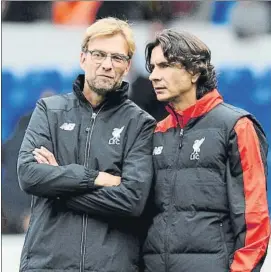  ?? FOTO: AP ?? Jürgen Klopp y Zeljko Buvac El bosnio dejó de ser el lunes ayudante del alemán