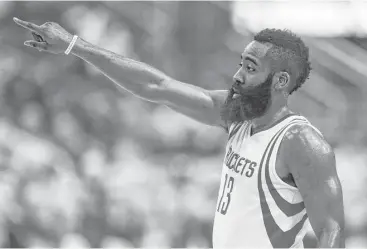  ?? Michael Ciaglo / Houston Chronicle ?? Rockets guard James Harden hit the game-winning shot Thursday against the Warriors, but he likely had no idea his heroics would create such a negative reaction toward his team.