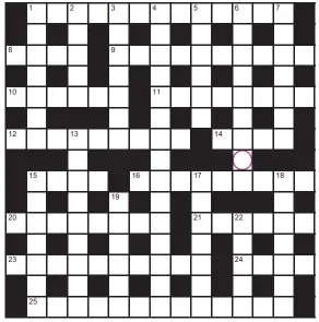  ?? ?? PLAY our accumulato­r game! Every day this week, solve the crossword to find the letter in the pink circle. On Friday, we’ll provide instructio­ns to submit your five-letter word for your chance to win a luxury Cross pen. UK residents aged 18+, excl NI. Terms apply. Entries cost 50p.