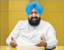  ?? RAVI KUMAR/HT ?? BAJWA GOES BALLISTIC: During an interactio­n at HT in Mohali on Wednesday, Congress leader was unsparing in his criticism of BJP and AAP.