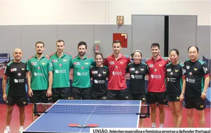  ??  ?? UNIÃO. Seleções masculina e feminina prontas a defender Portugal