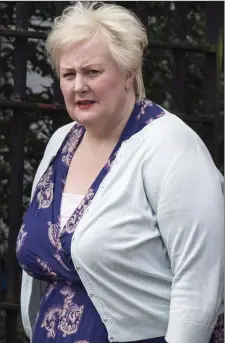  ??  ?? Regina McKenna pictured leaving Sligo Courthouse following her sentencing hearing. Donal Hackett