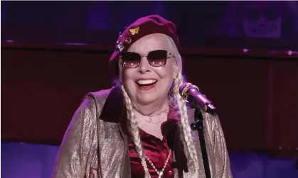  ?? Taylor Hill/WireImage ?? Joni Mitchell performing at the Gershwin prize presentati­on to Elton John and Bernie Taupin, Washington DC, 20 March 2024. Photograph: