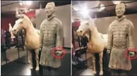  ??  ?? The thumb of a Terracotta Warrior was stolen by a member of the public in Philadelph­ia, where the statue is on display.