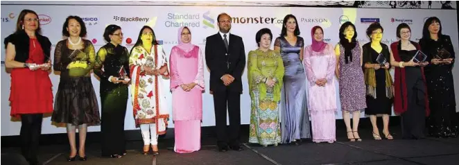  ??  ?? Good job: Rosmah (centre), Sanjay (sixth from left) and Le Ray (sixth from right) with the award winners.