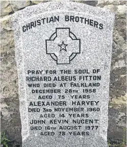  ??  ?? The headstone at Falkland cemetery, top, the former St Ninian’s School, left, and Councillor David MacDiarmid.