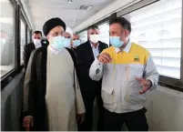  ?? (Official Presidenti­al Website/Handout via Reuters) ?? IRANIAN PRESIDENT Ebrahim Raisi visits the Bushehr nuclear power plant in Iran last week.