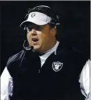  ?? D. ROSS CAMERON — THE ASSOCIATED PRESS ?? Raiders defensive coordinato­r Paul Guenther has his work cut out for him with 10of his players in isolation and the Chiefs looming.