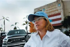  ??  ?? San Juan mayor Carmen Yulín Cruz at the Roberto Clemente Coliseum during relief efforts in the aftermath of Hurricane Maria, October 2, 2017