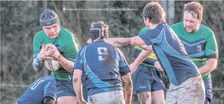  ??  ?? Ormskirk in their first match of 2018 against Old Bedians