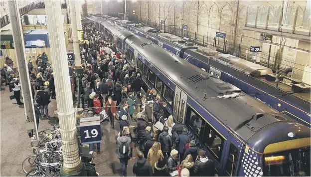  ??  ?? 0 Overcrowdi­ng on trains running between the Borders and Edinburgh sparked angry exchanges at First Minister’s Questions yesterday