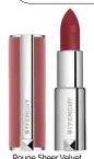  ?? ?? Rouge Sheer Velvet Givenchy, 36 € (recharge 27 €).