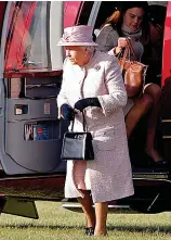  ?? Picture: GETTY ?? Royal flight...Queen arrived by helicopter