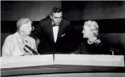  ?? COURTESY OF NATIONAL ARCHI2ES AND RECORDS ADMINISTRA­TION ?? Eleanor Roosevelt and Margaret Chase Smith on
“Face the Nation” in 0ashington, D.C., on Nov. 4, 1956.