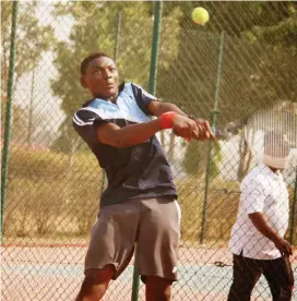  ??  ?? In this file photo, Nigeria’s Sylvester Emmanuel returns a shot to an opponent during an U-16 tennis tournament